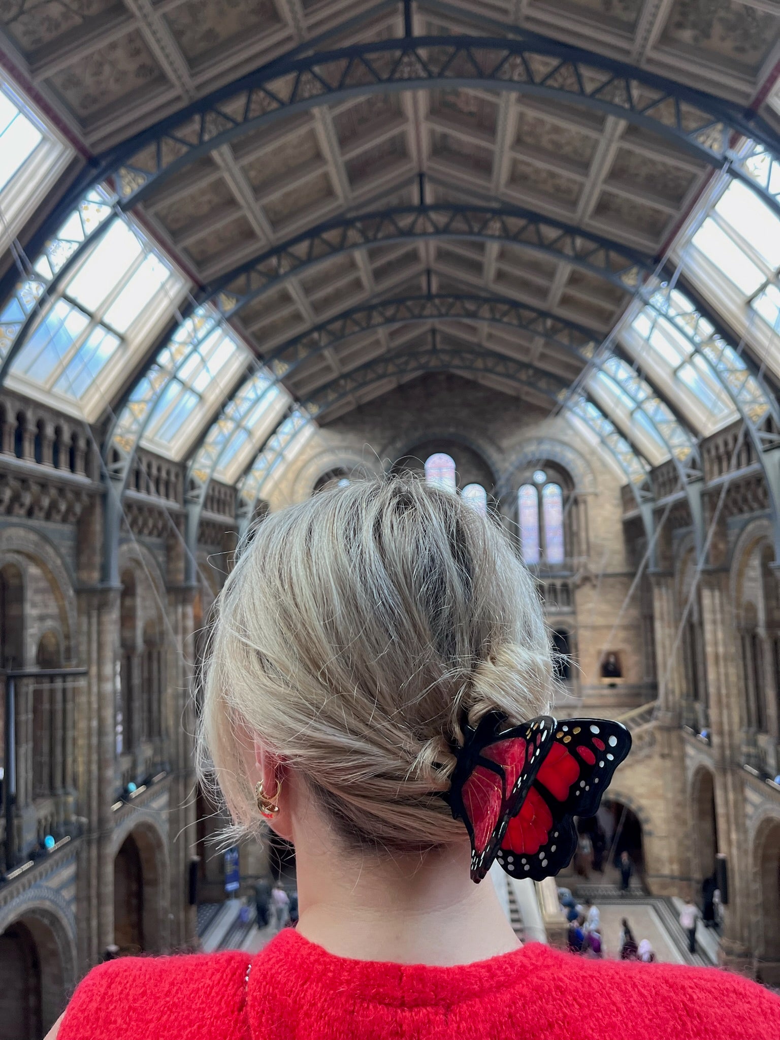 Monarch Butterfly hårklemme - rød